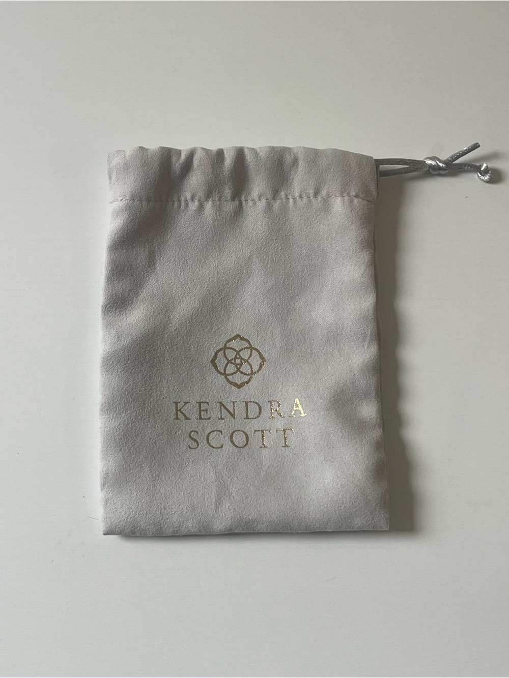Kendra Scott Gold Logo Drawstring Pouch - Gray